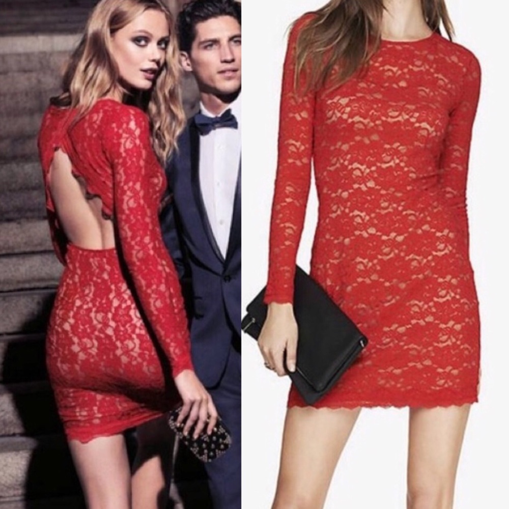 EXPRESS red lace dress